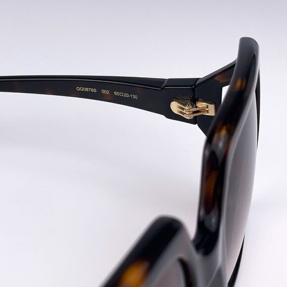 NEW Gucci Logo GG0876S 002 Havana Brown Gradient Rectangle Women Sunglasses